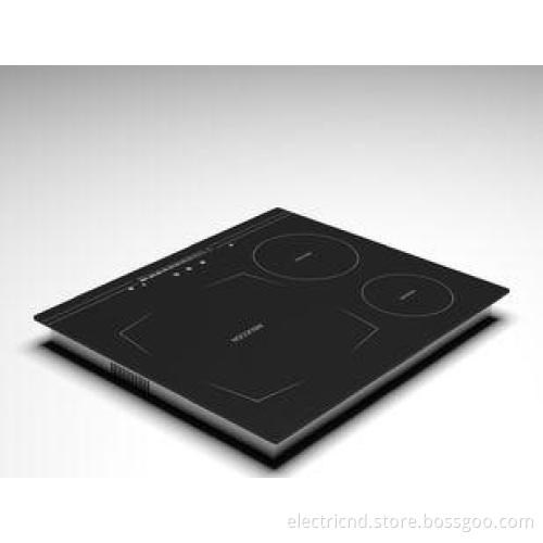 Black Ceramic Glass Three Burner Induction Cooktop High Pow
